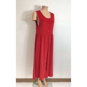 Fads Vintage Red Velvet Maxi Dress Romper Womens Medium